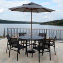 Ver imagem 5 de Cadeira Jantar Verona Reforçada Piscina Jardim Alumínio Tela Sling Preta