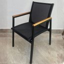 Ver imagem 6 de Cadeira Jantar Verona Reforçada Piscina Jardim Alumínio Tela Sling Preta