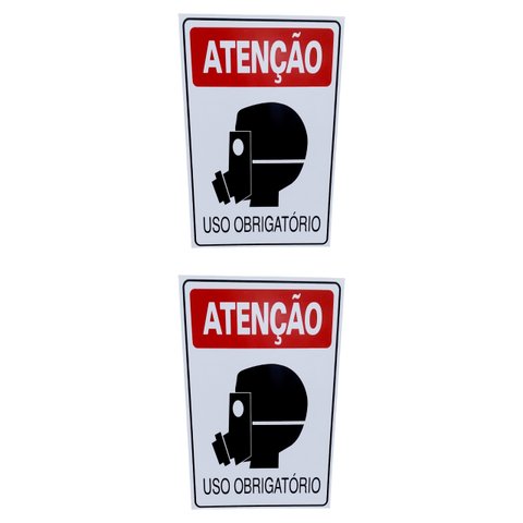 Kit 2 Placa de Sinalização Obridatorio Uso de Mascara 20 X30
