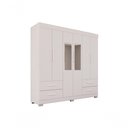 Ver imagem 1 de Guarda Roupas Casal Texas 6 Portas 4 Gavetas com Espelho Salleto Branco