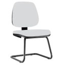Ver imagem 1 de Cadeira de Escritório Job Fixa Couro Sintético Branco - Lyam Decor