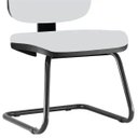 Ver imagem 3 de Cadeira de Escritório Job Fixa Couro Sintético Branco - Lyam Decor