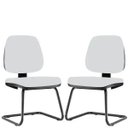Ver imagem 1 de Kit 2 Cadeiras para Escritório Job Fixa Couro Sintético Branco - Lyam Decor