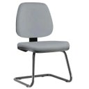 Ver imagem 2 de Kit 2 Cadeiras para Escritório Job Fixa Couro Sintético Cinza - Lyam Decor