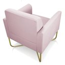 Ver imagem 5 de Poltrona Marisa Suede Base X Industrial Dourado Rosa Bebê