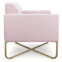 Ver imagem 4 de Poltrona Marisa Suede Base X Industrial Dourado Rosa Bebê