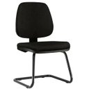 Ver imagem 2 de Kit 2 Cadeiras para Escritório Job Fixa Couro Sintético Preto - Lyam Decor