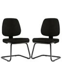 Ver imagem 1 de Kit 2 Cadeiras para Escritório Job Fixa Couro Sintético Preto - Lyam Decor