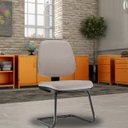 Ver imagem 2 de Cadeira de Escritório Job Fixa Linho Bege - Lyam Decor