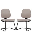 Ver imagem 1 de Kit 2 Cadeiras para Escritório Job Fixa Linho Bege - Lyam Decor