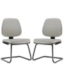 Ver imagem 1 de Kit 2 Cadeiras para Escritório Job Fixa Linho Cinza - Lyam Decor