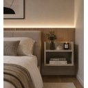 Ver imagem 6 de Mesa Cabeceira Suspensa Vivian MDF Off White Criado Compacta