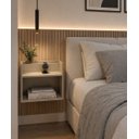 Ver imagem 4 de Mesa Cabeceira Suspensa Vivian MDF Off White Criado Compacta