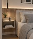 Ver imagem 4 de Mesa Cabeceira Suspensa Vivian MDF Off White Criado Compacta
