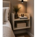Ver imagem 2 de Mesa Cabeceira Suspensa Vivian MDF Off White Criado Compacta