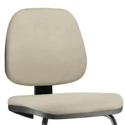 Cadeira de Escritório Job Fixa Suede Bege - Lyam Decor - 2
