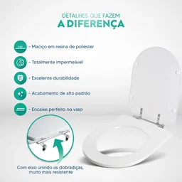 Assento Sanitário Poliester Carrara Caramelo para vaso Deca - 3