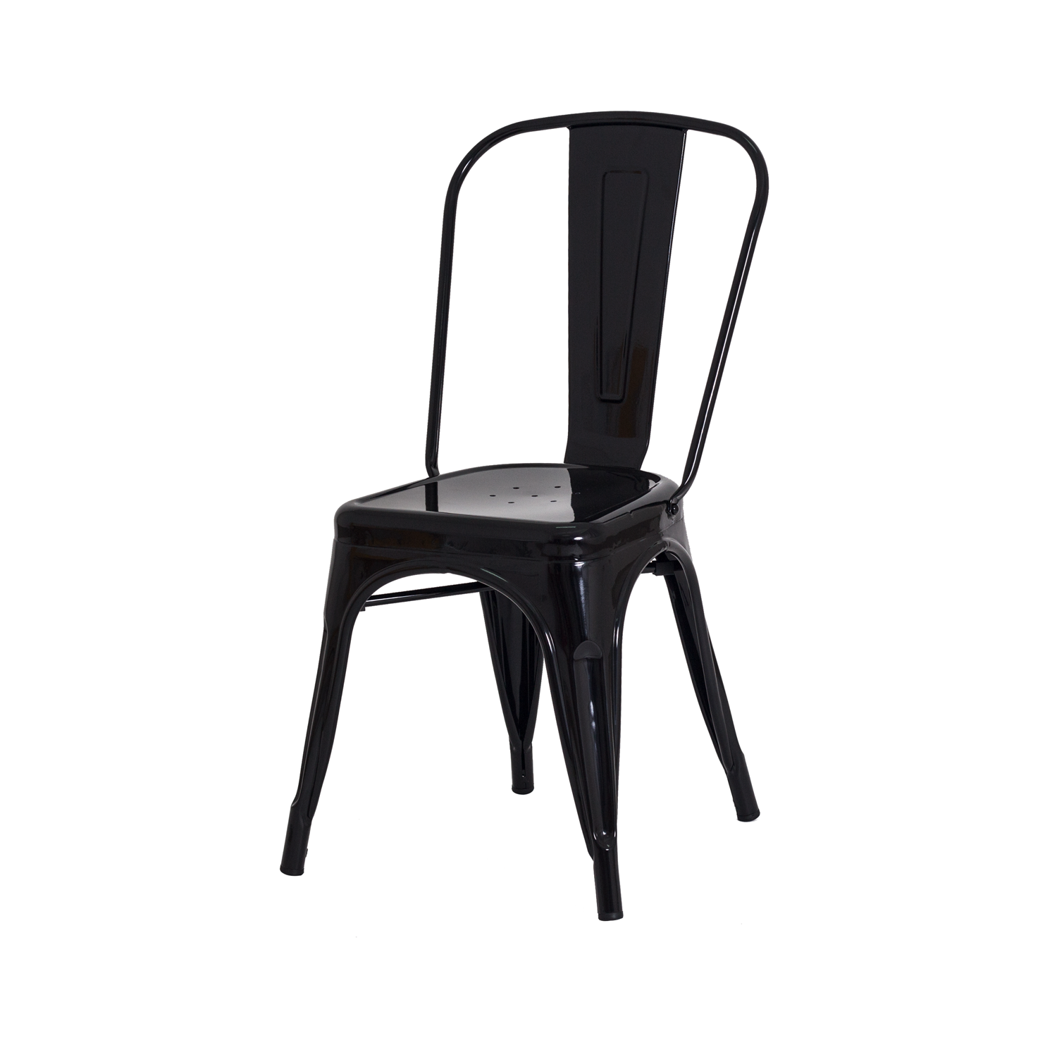 Cadeira Iron Tolix - Industrial - Aço - Vintage - Preto - 1