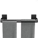 Ver imagem 2 de Porta Toalha Suporte Toalheiro com Ventosa Duplo Preto Max