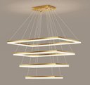 Ver imagem 1 de Pendente 4 Módulos Dourado Escovado Fosco 100cm Led 180w 3200k Bivolt Cabo de 370cm Paris Luz