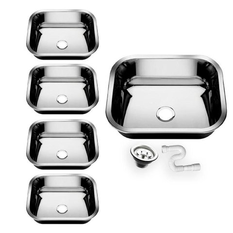 5 Cubas Pia Inox N0 40x34x17 Aço 430 Cozinha As Atacado Kit