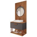 Ver imagem 2 de Gabinete Suspenso com Cuba, Painel Ripado e Espelheira 80cm Mari Espresso Móveis