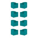 Ver imagem 1 de Kit 08 Poltronas Tilla Consultório Recepção Sala Suede Cor:azul Turquesa