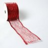 Fita de Natal Vermelha Rendada com Brilho 6,3cm X 9,14m | Formosinha - 1