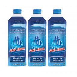 Kit 3 Algicidas de Manutenção Previne Algas 1l - Cris Água - 1