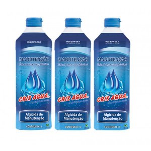 Kit 3 Algicidas de Manutenção Previne Algas 1l - Cris Água