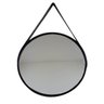 Espelho Redondo com Alça de Couro Adnet Preto 53cm - 1