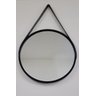 Espelho Redondo com Alça de Couro Adnet Preto 53cm - 3