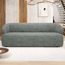 Ver imagem 1 de Sofá 3 Lugares Orgânico Sala de Estar Living 205cm Carmen F04 Linho Cinza - Lyam Decor