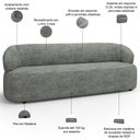 Ver imagem 4 de Sofá 3 Lugares Orgânico Sala de Estar Living 205cm Carmen F04 Linho Cinza - Lyam Decor