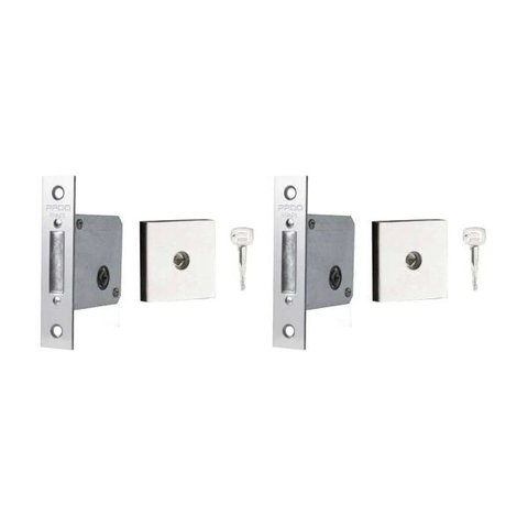 Trava SM 11500 dupla quadrada cromada 2 unidades Pado