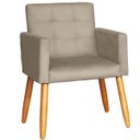 Ver imagem 1 de Poltrona Conforto para Sala Confortável Sala de Estar Resistente Sala de Espera Pés de Madeira