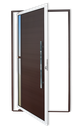 Ver imagem 1 de Porta Pivotante Alumínio Lambril Visione c/Puxador D.Mix Corten 100 Brimak