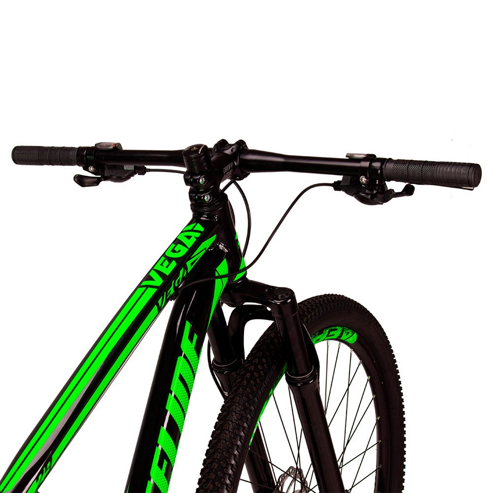 Bicicleta Aro 29 Spaceline Vega 27v Câmbios Importados Freio Hidráulico Preto e Verde Tam: 21 - 5