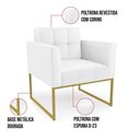 Ver imagem 2 de Poltrona Elisa Corino Branco Base Metálica Industrial Dourado - D'Rossi