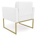 Ver imagem 5 de Poltrona Elisa Corino Branco Base Metálica Industrial Dourado - D'Rossi