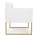 Ver imagem 4 de Poltrona Elisa Corino Branco Base Metálica Industrial Dourado - D'Rossi