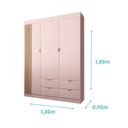 Ver imagem 2 de Guarda-Roupa Infantil 100% MDF 3 Portas e 4 Gavetas Ayla Rose