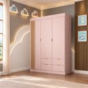 Ver imagem 1 de Guarda-Roupa Infantil 100% MDF 3 Portas e 4 Gavetas Ayla Rose