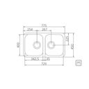 Ver imagem 2 de Cuba Tramontina Isis Plus Prime em Aço Inox Alto Brilho 72 x 40 cm com Válvula 94033202
