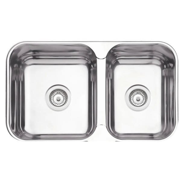 Cuba Dupla Tramontina Isis Perfecta em Aço Inox Polido 69 x 40 cm com Válvula 94062402 - 1