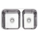 Ver imagem 1 de Cuba Dupla Tramontina Isis Perfecta em Aço Inox Polido 69 x 40 cm com Válvula 94062402