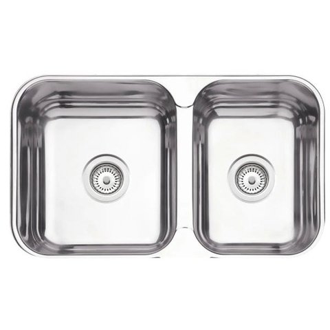 Cuba Dupla Tramontina Isis Perfecta em Aço Inox Polido 69 x 40 cm com Válvula 94062402