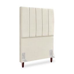 Cabeceira Estofada Cama Box Solteiro Carla 90cm com Frame Suede:bege - 2