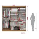 Ver imagem 4 de Guarda-Roupa Casal 6 Portas 2 Gavetas com Espelho e Chave 219x210x47cm Presence Almendra/Off White