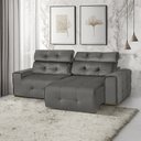 Ver imagem 1 de Sofá Retrátil e Reclinável Jaguar 2,90m - Fortbello Estofados:cinza